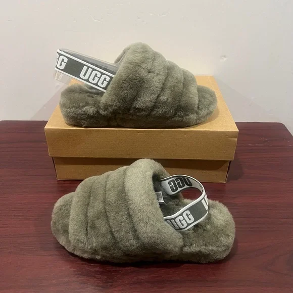 Ugg Fluff Yeah Slide, 1095119, Burnt Olive - Picture 4 of 11